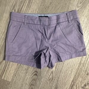 J. Crew Purple High Waist Shorts Classic Cotton Blend